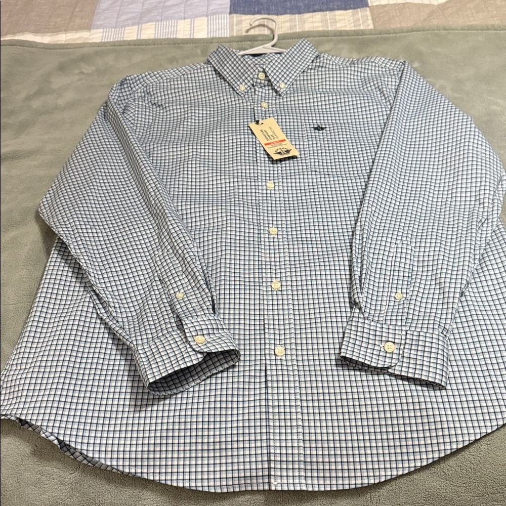 Dockers Blue and White Checkered Shirt